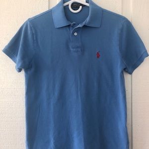 XS Men’s blue shirt sleeve polo